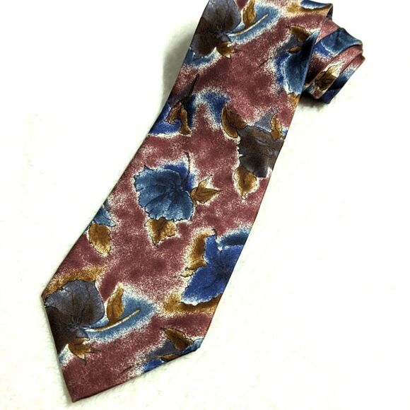 Vintage Men's Cambridge Classic 100% Silk Abstract Motif Tie - Picture 1 of 13
